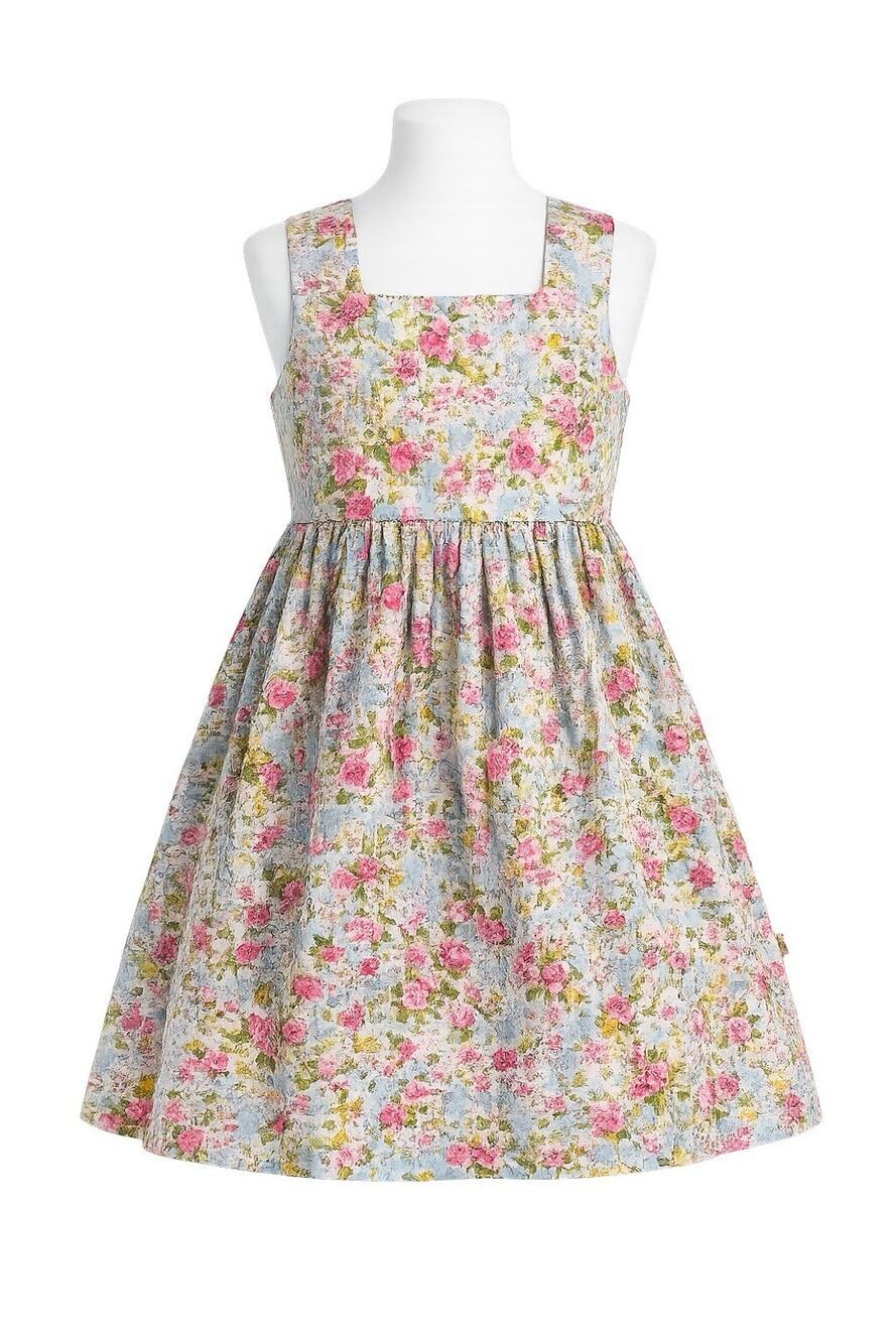 Lacey Lane Girls Size 4 Blue Pink Floral Cotton Sleeveless Dress Australia